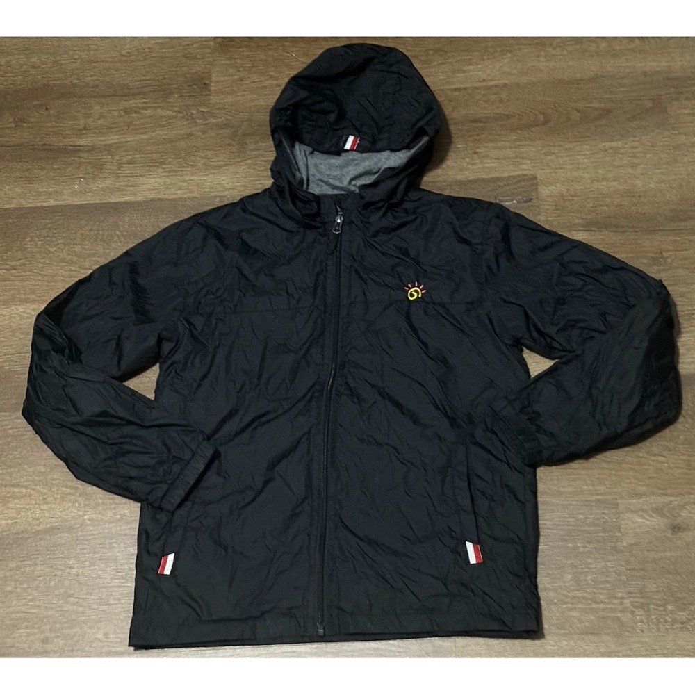 jingle bongala boys jacket sz 10-12 (150) black lined hooded Rain jacket outdoor